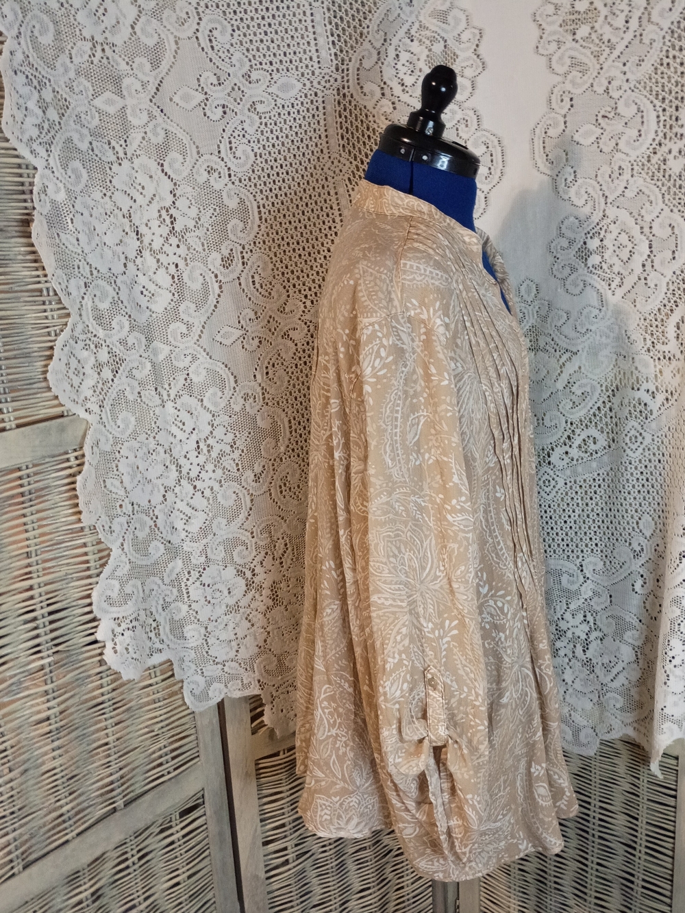 Ruby Rd. Cream Paisley Button-Front Blouse - Picture 2 of 7